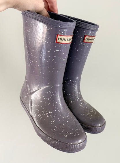 Hunter Purple Sparkle Rubber Boots (UK12)