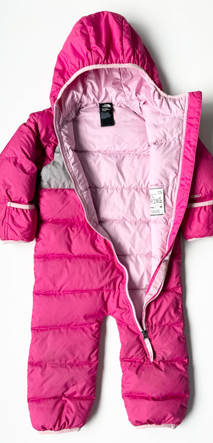 The North Face Pink & Grey Lil’ Snuggler One Peice Snowsuit (18-24 Months)