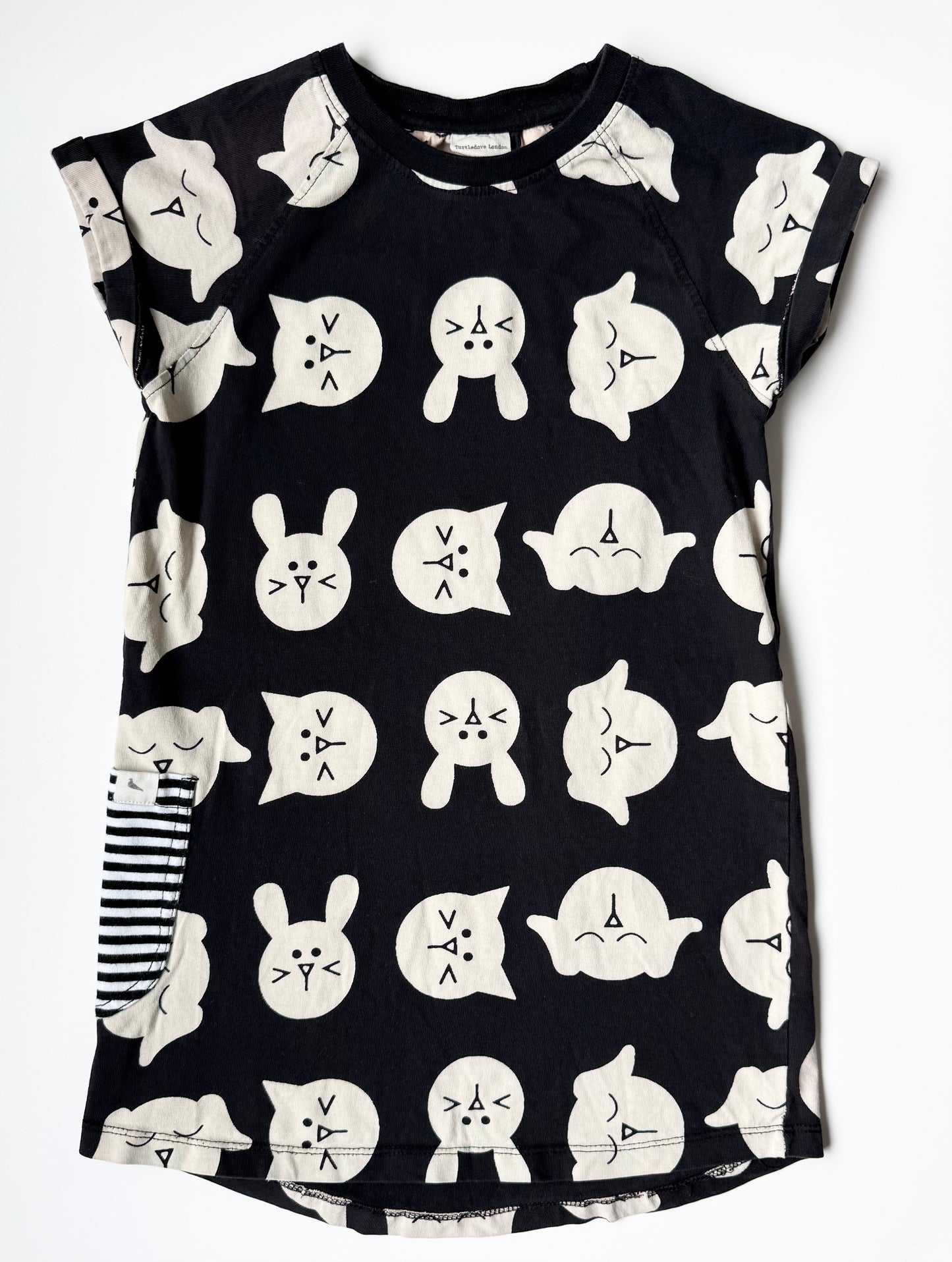 Turtledove London Black Cats & Dogs Short Sleeve Dress (6/7 Years)