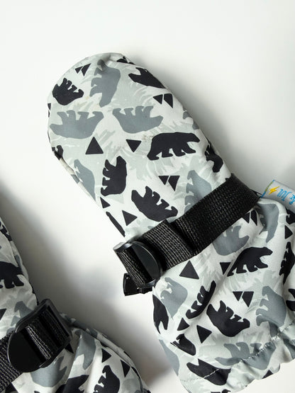 Jan & Jul Grey Bears Toasty Dry Mittens (0-2 Years)