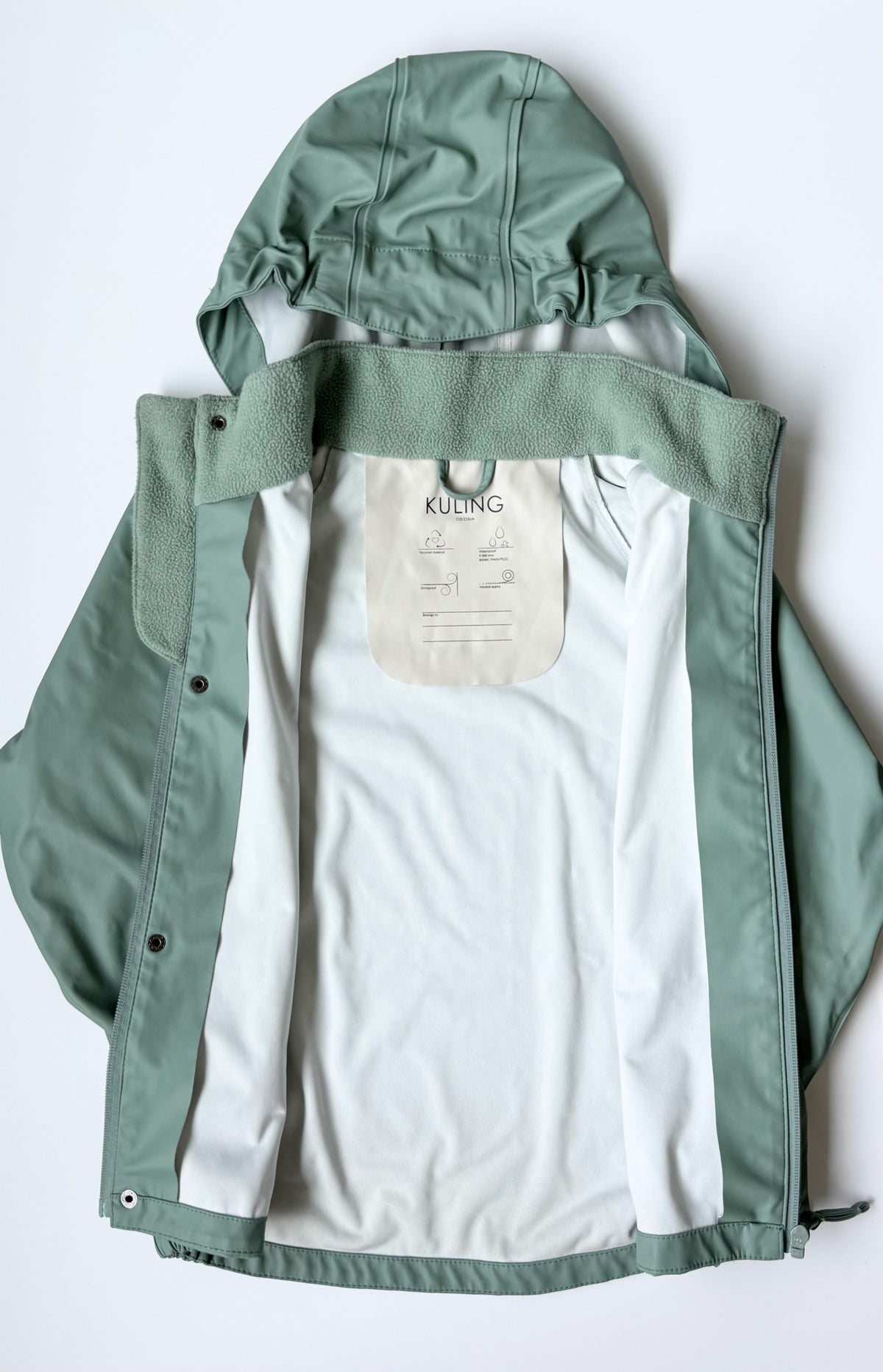 Kuling Green Rain Coat & Pants Matching Two Peice Set (4-5 Years)