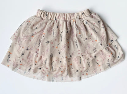 The New Siblings Beige Floral Tulle Skirt (2T)