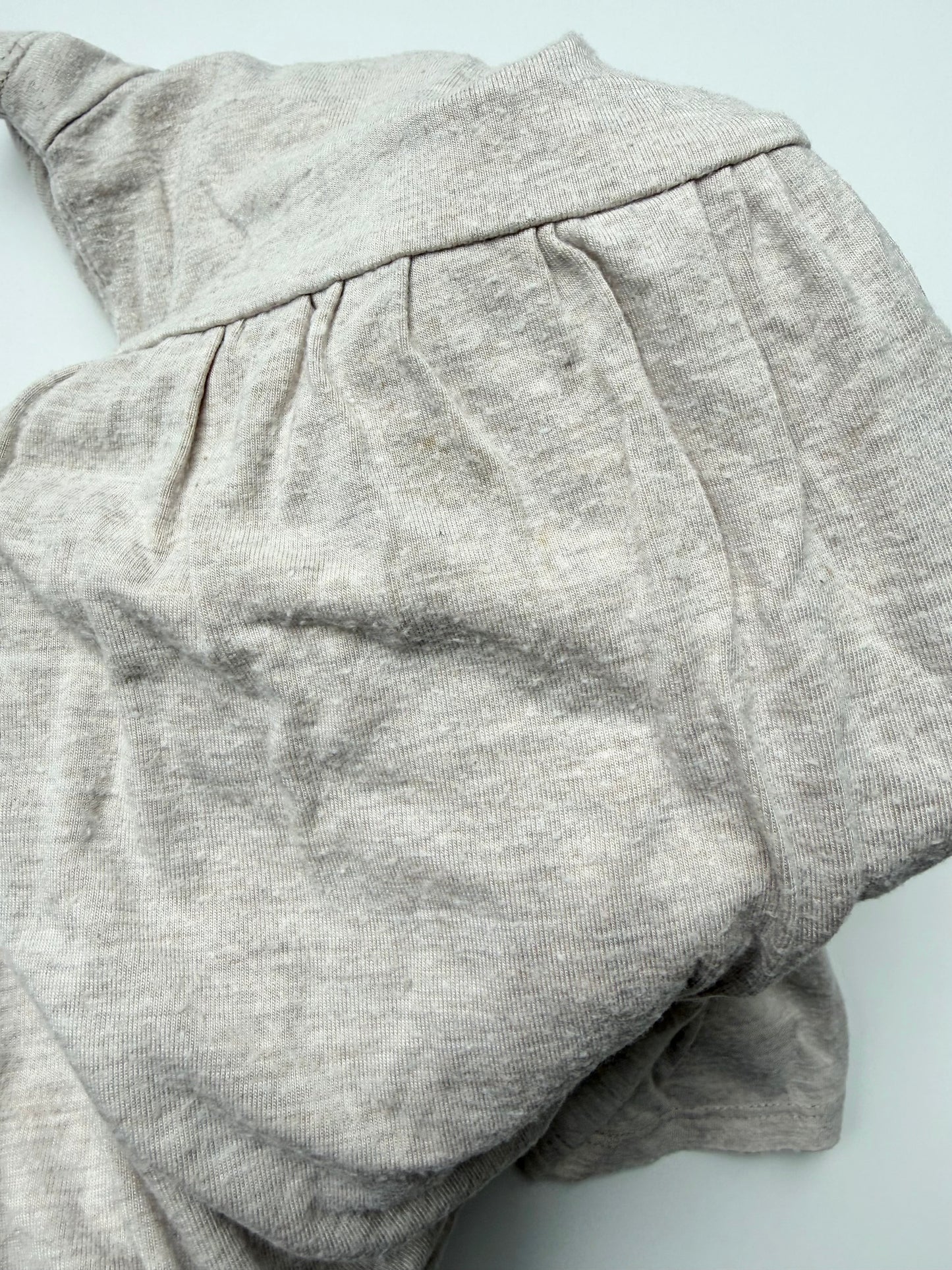 Jax & Lennon Light Beige Short Sleeve Peplum Top (0-6 Months)