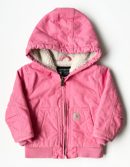 Carhartt Pink Insulated Hooded Active Canvas Jacket (18 Months)