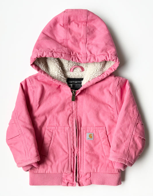 Carhartt Pink Insulated Hooded Active Canvas Jacket (18 Months)