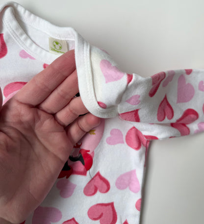 Disney Store Cupid Mickey & Minnie Hearts Long Sleeve Bodysuit (0-3 Months)