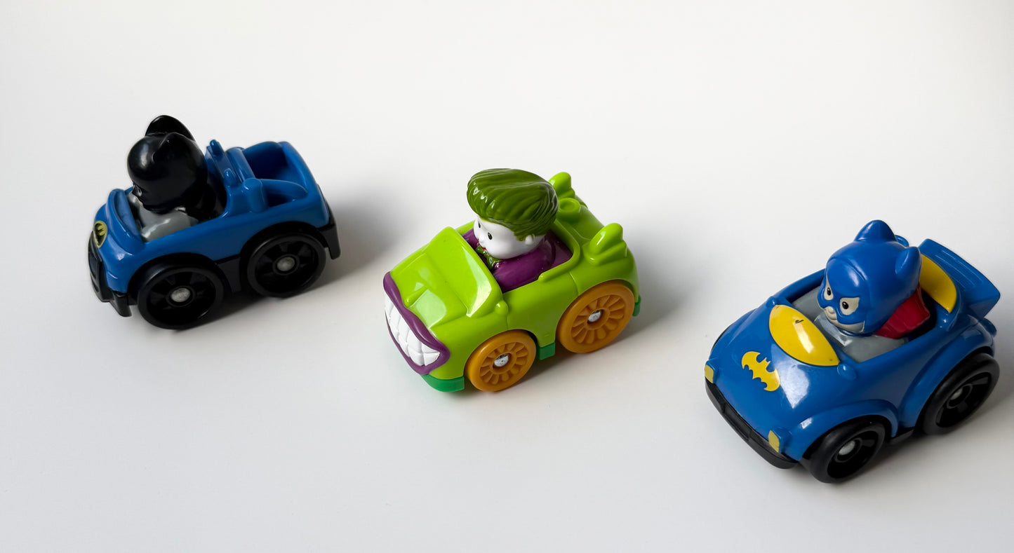 Fisher-Price Little People DC Super Friends Batman, Joker & Batgirl Wheelie Bundle