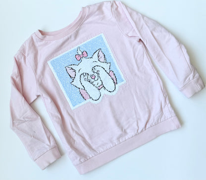 H&M x Disney Pink Marie Sequence Sweater (4-6 Years)