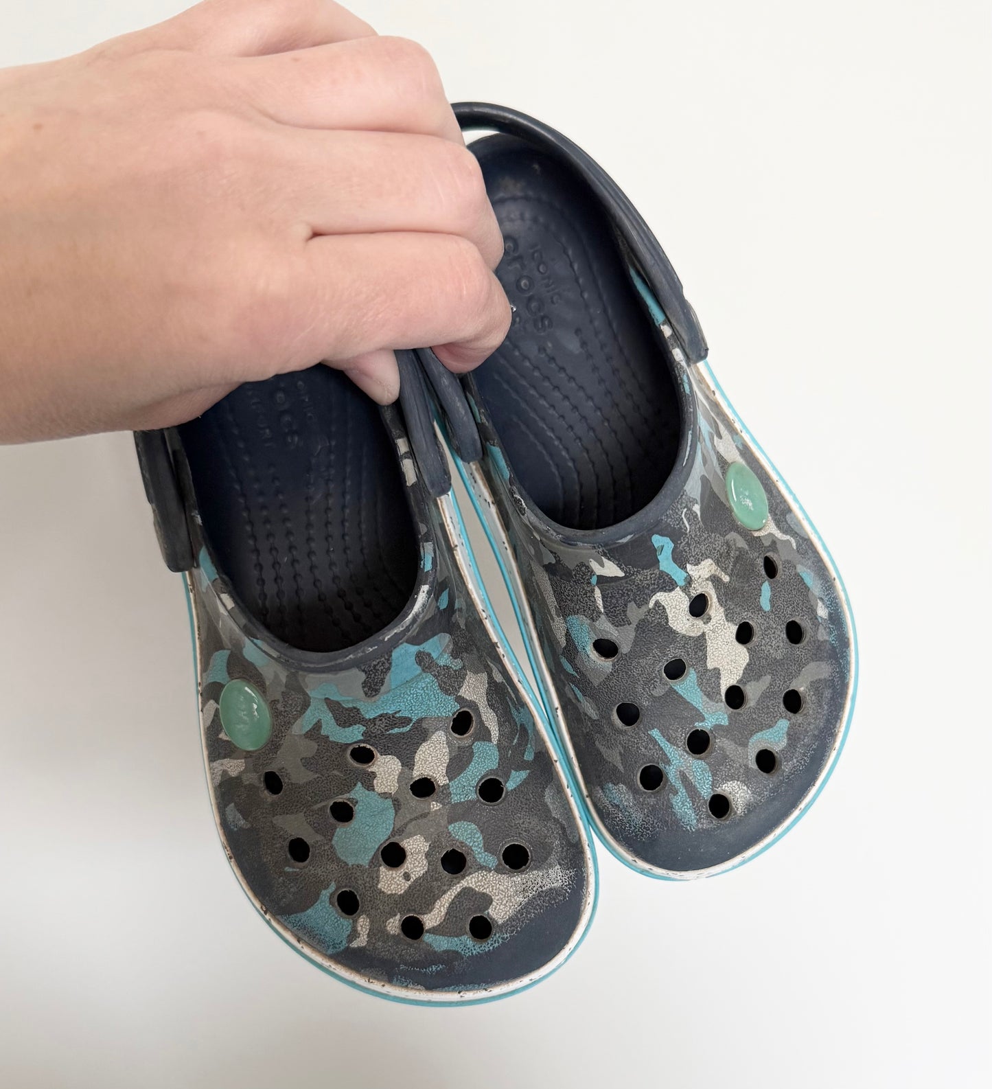 Crocs Crocband Camo Speck Clog Slip Ons (10)