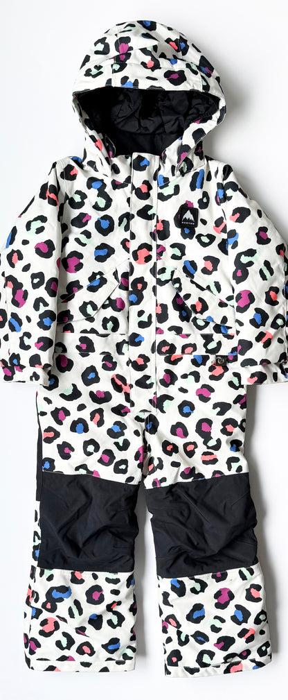 Burton White Colorful Cheetah One Peice Snow Suit (4 Years)