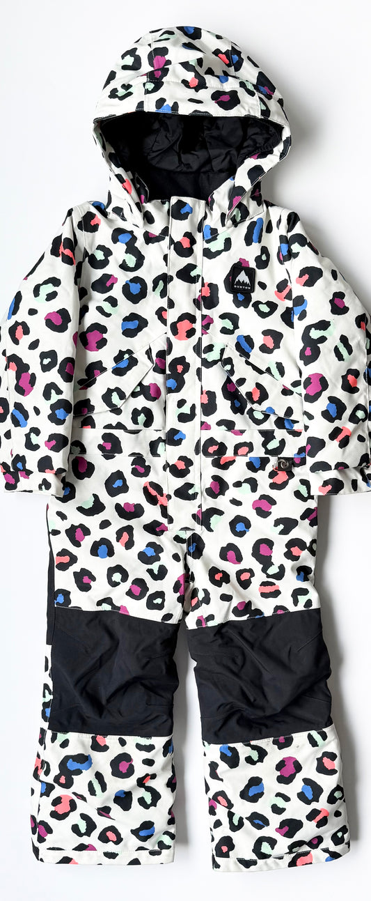 Burton White Colorful Cheetah One Peice Snow Suit (4 Years)