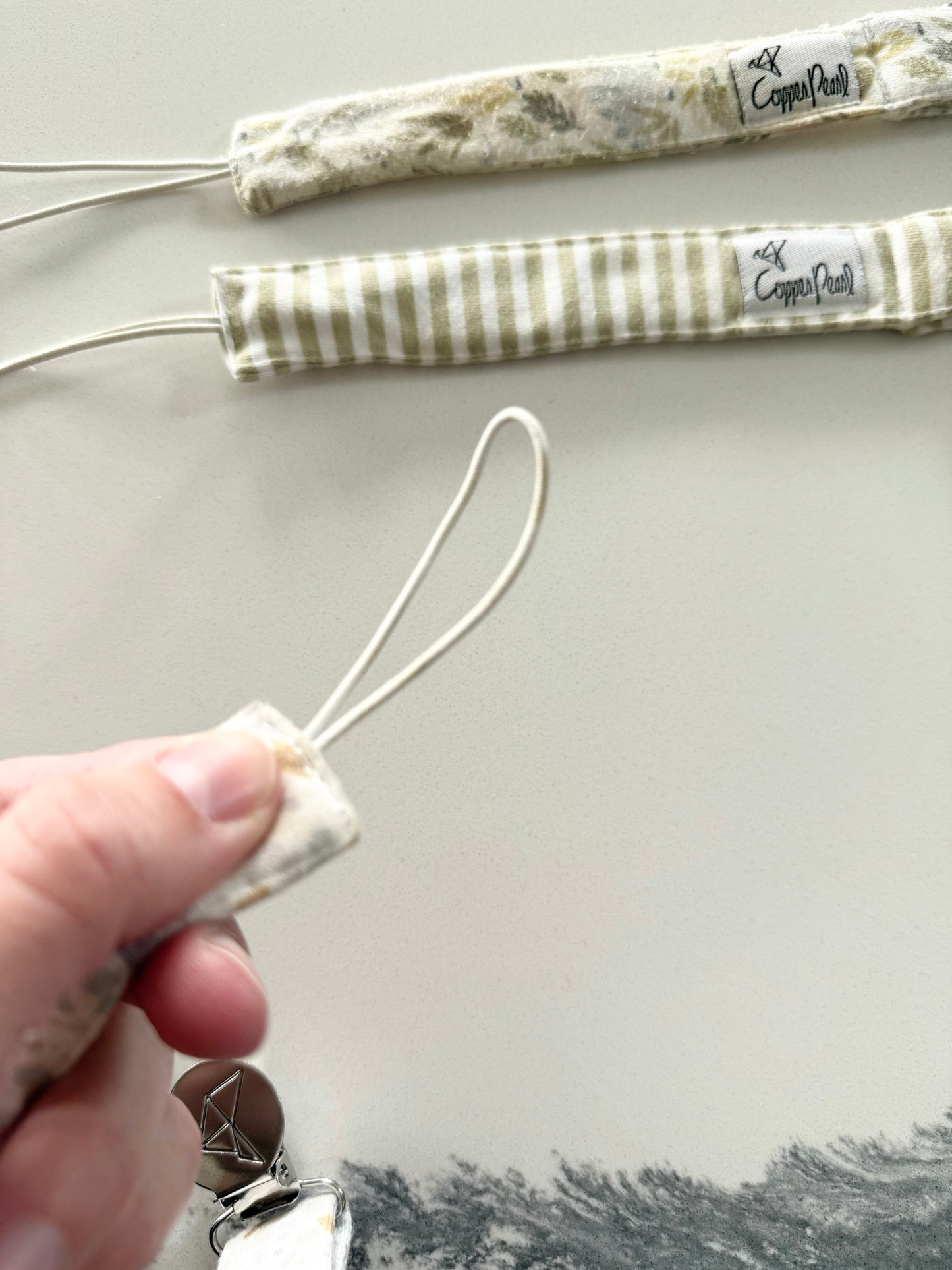 Copper Pearl Binky Clips - 3 Total