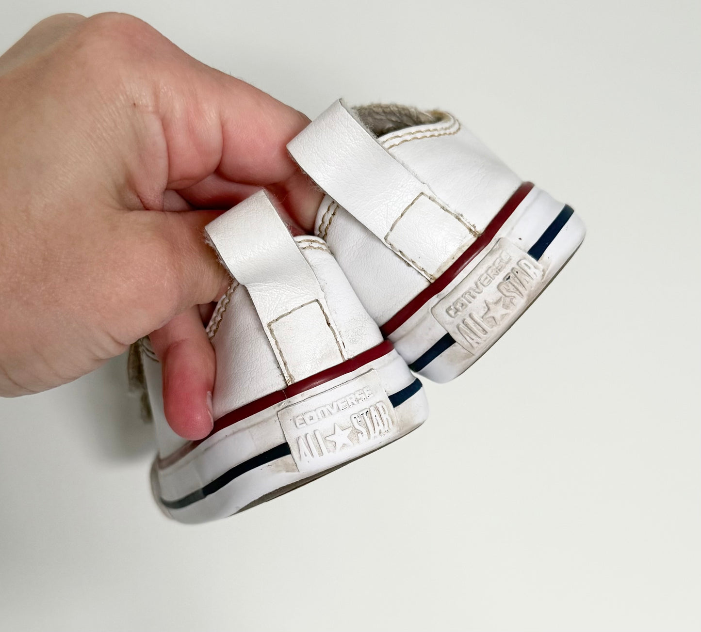 Converse White Leather Velcro Sneakers (5)