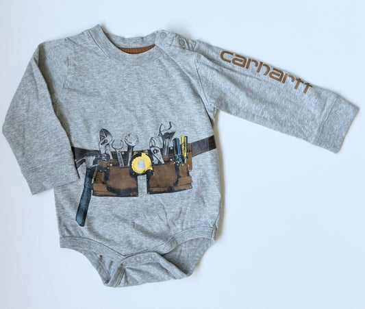 Carhartt Grey Toolbelt Long Sleeve Bodysuit (12 Months)