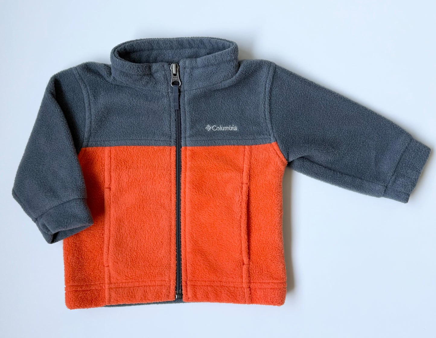 Columbia Grey & Orange Fleece Zip Up (3-6 Months)