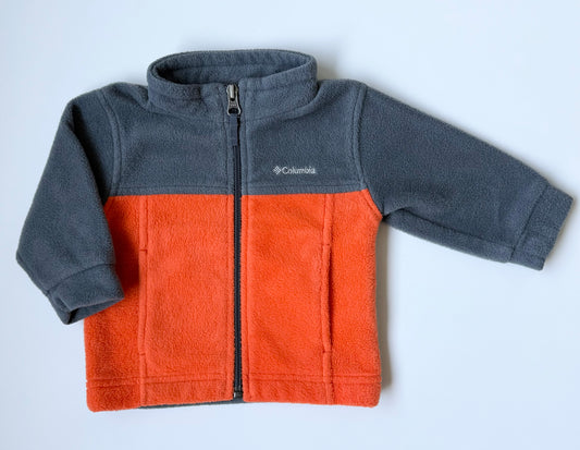 Columbia Grey & Orange Fleece Zip Up (3-6 Months)