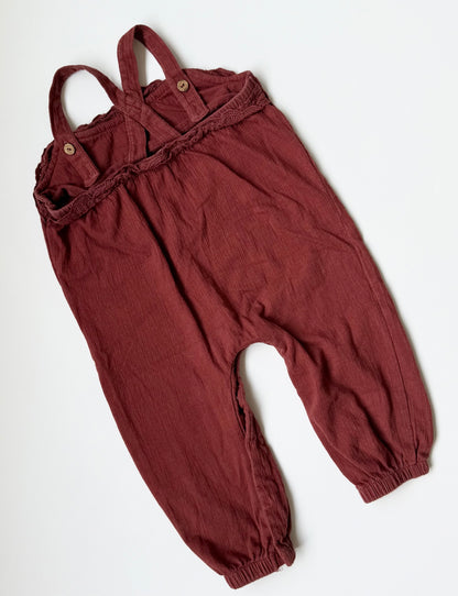 Noppies Dark Red Tank Jumpsuit (9-12 Months)