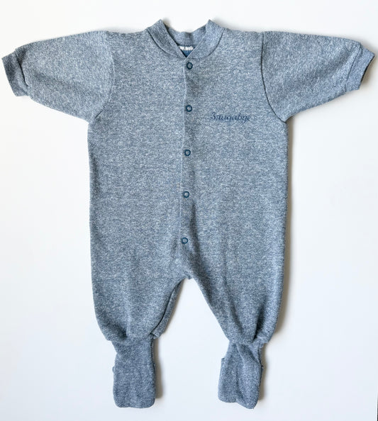 Vintage Snugabye Blue Heathered Sleeper (6 Months)