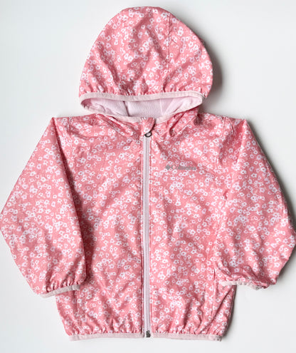 Columbia Mini Pixel Grabber Light Pink Floral Fleece Lined Windbreaker (3T)