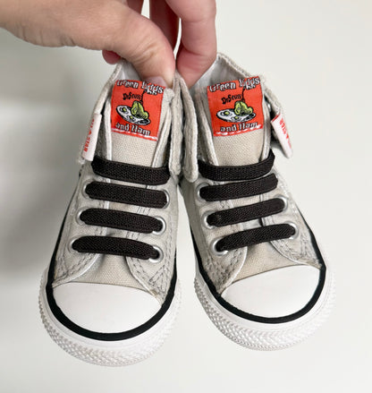 Converse x Dr. Seuss Grey Green Eggs & Ham High Top Stretch Lace & Velcro Sneakers (4)