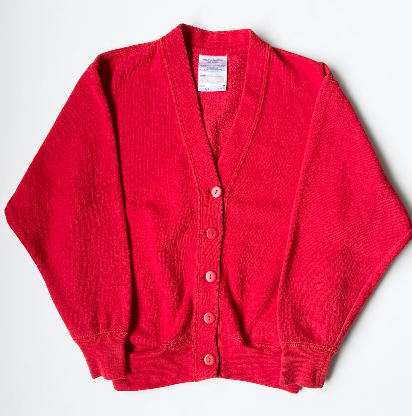 Red Button Up Cardigan (5/6 Years)