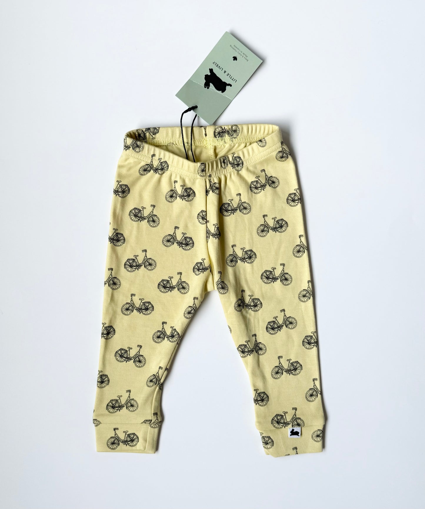 Little & Lively Yellow Bicycle Leggings - New (3-6 Months)