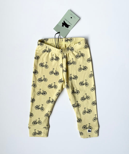 Little & Lively Yellow Bicycle Leggings - New (3-6 Months)