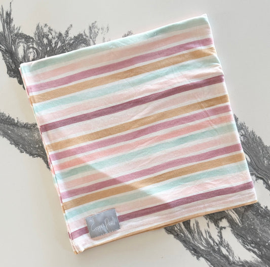 Copper Pearl Multicolor Pastel Striped Car Seat/Nursing Cover