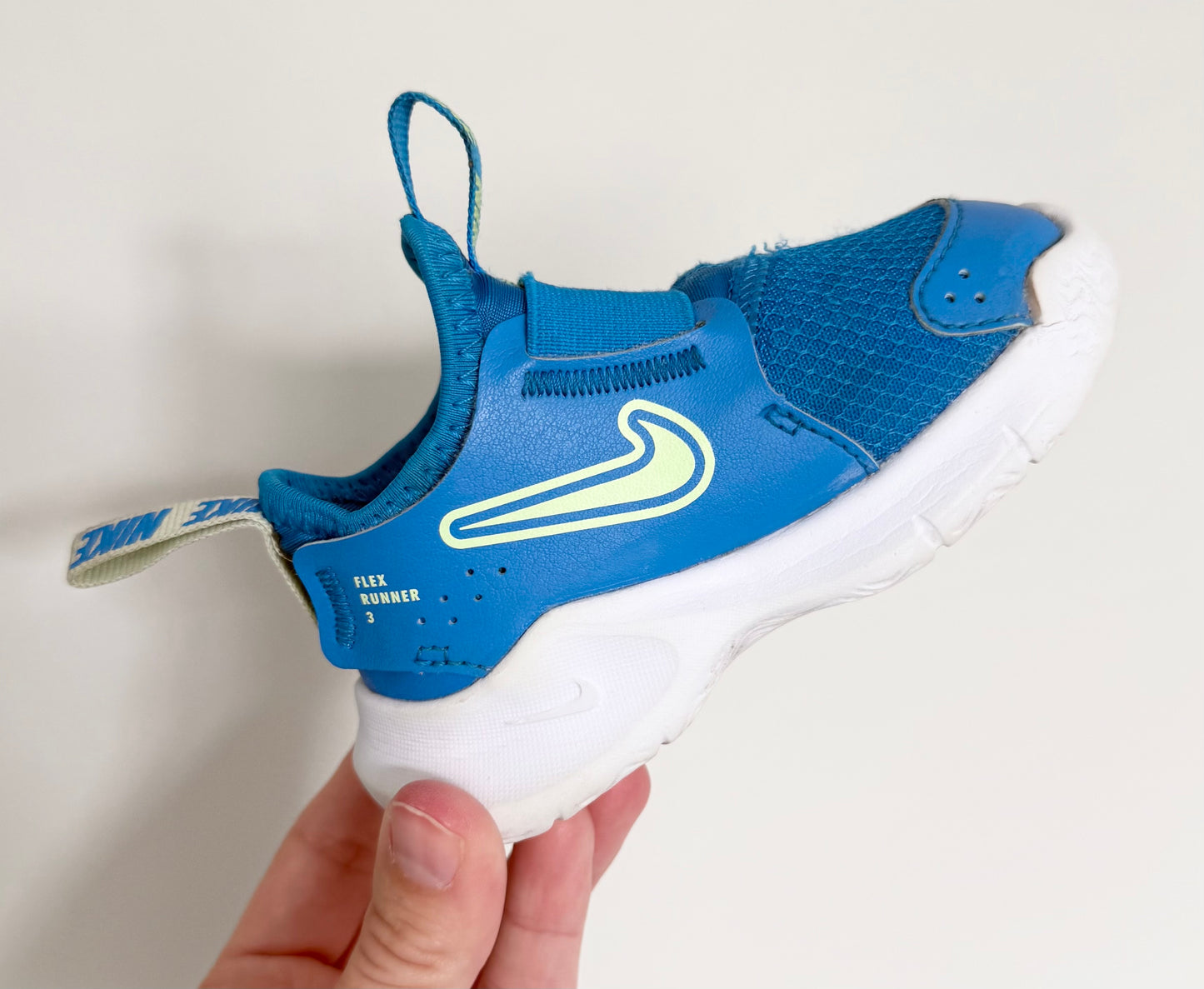 Nike Flex Runner 3 Blue & Neon Stretch Sneakers (5)