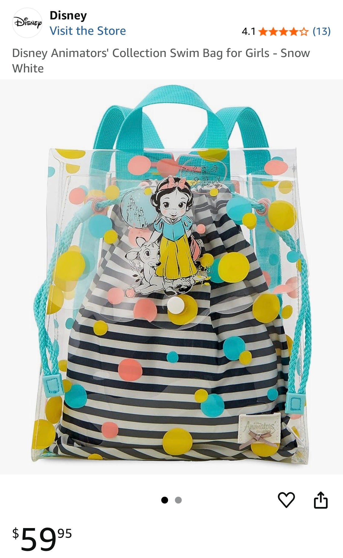 Disney Store Clear Snow White Backpack