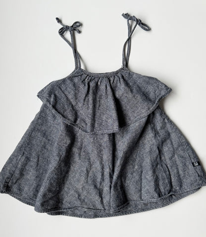 VonBon Dark Grey/Blue Tank Dress (12-18 Months)