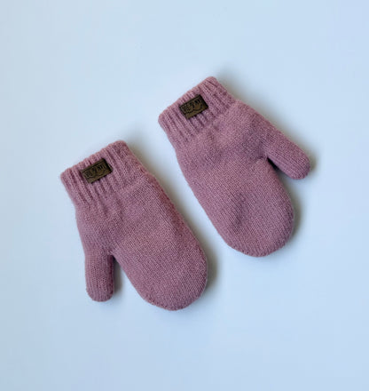 Jan & July Pink Cozy Knit Mittens (6-24 Months)