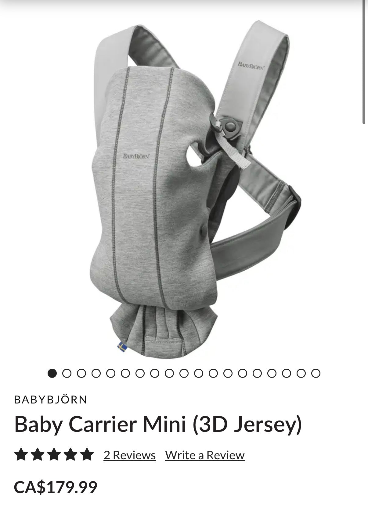 Baby Bjorn Baby Carrier Mini 3D Jersey in Light Grey