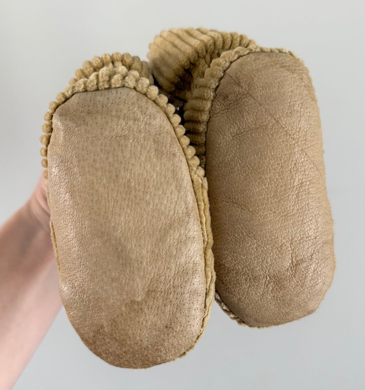 Mini Mioche Light Brown Corduroy Booties (1)