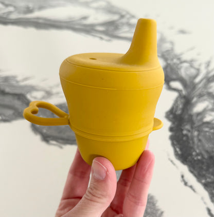 Mustard Silicon Cup & Stretchy Lid