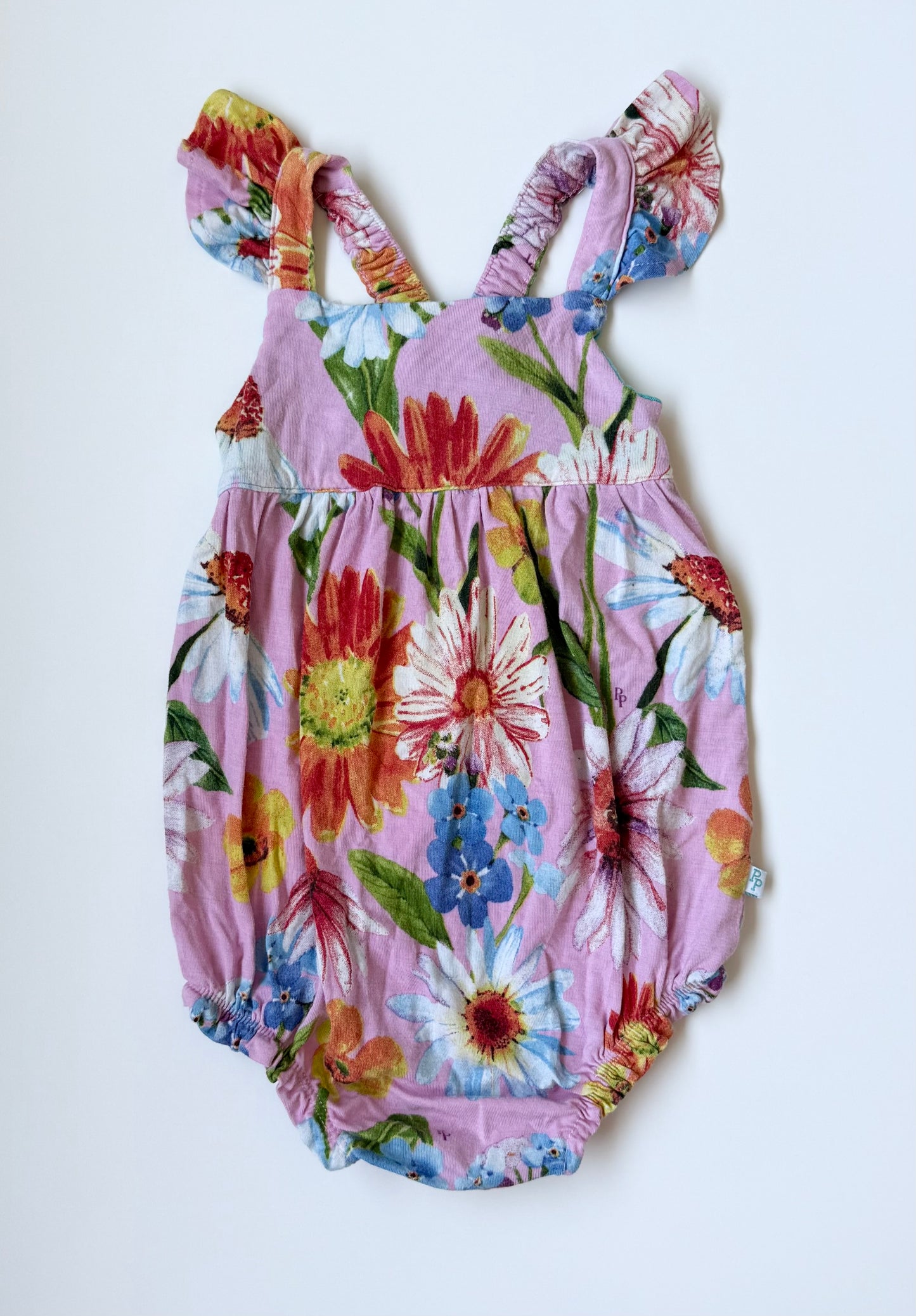 Posh Peanut Tropical Floral Summer Bubble Romper (12-18 Months)