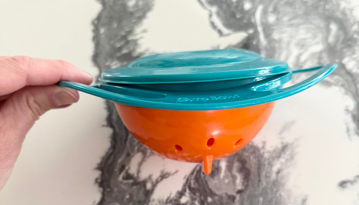 GyroBowl Turquoise & Orange Non-Spill Snack Bowl