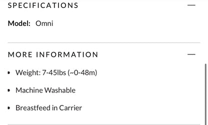 Ergo Omni 360 Cool Air Mesh Baby Carrier in Onyx Black