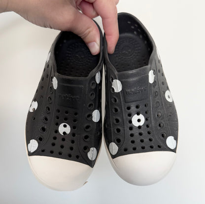 Native Black & White Polkadot Jefferson Slip Ons (C9)