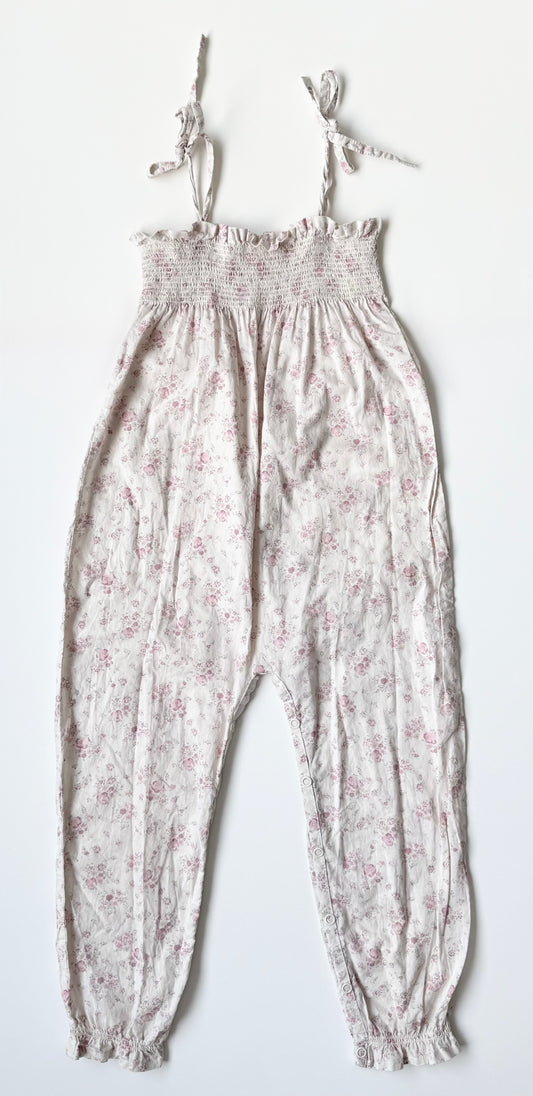Jamie Kay White & Pink Dainty Antique Floral Tank Jumpsuit (4 Years)