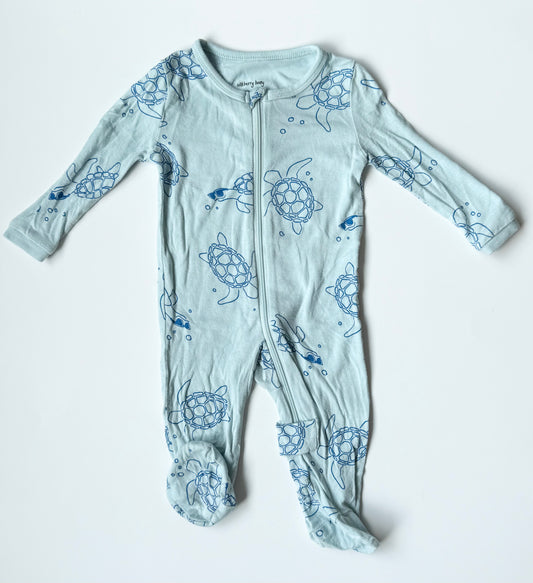 Silkberry Baby Light Blue Turtles Sleeper (Newborn-3 Months)