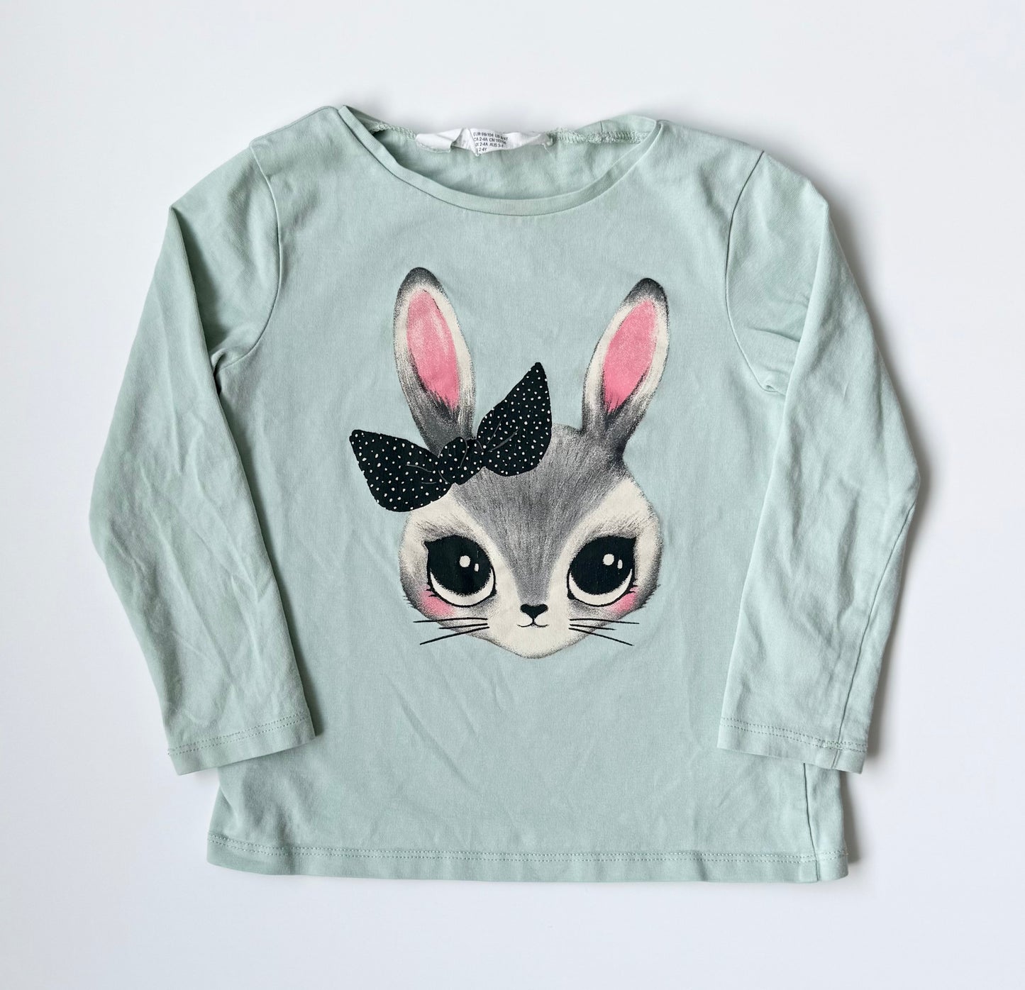 H&M Green Bunny Long Sleeve (2-4 Years)