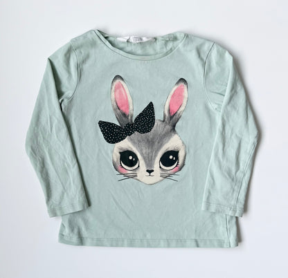 H&M Green Bunny Long Sleeve (2-4 Years)