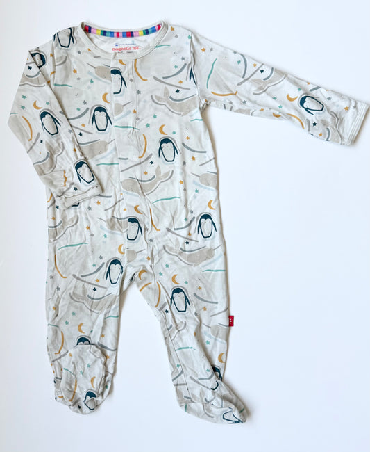 Magnetic Me Light Grey Penguins Sleeper (3-6 Months)