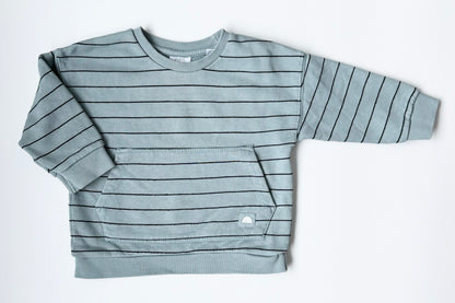 Zara Blue & Black Front Pocket Sweater (6-9 Months)