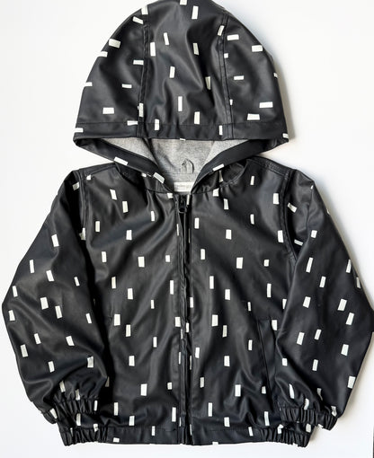 Miles the Label Black & White Lines Rain Coat (5 Years)