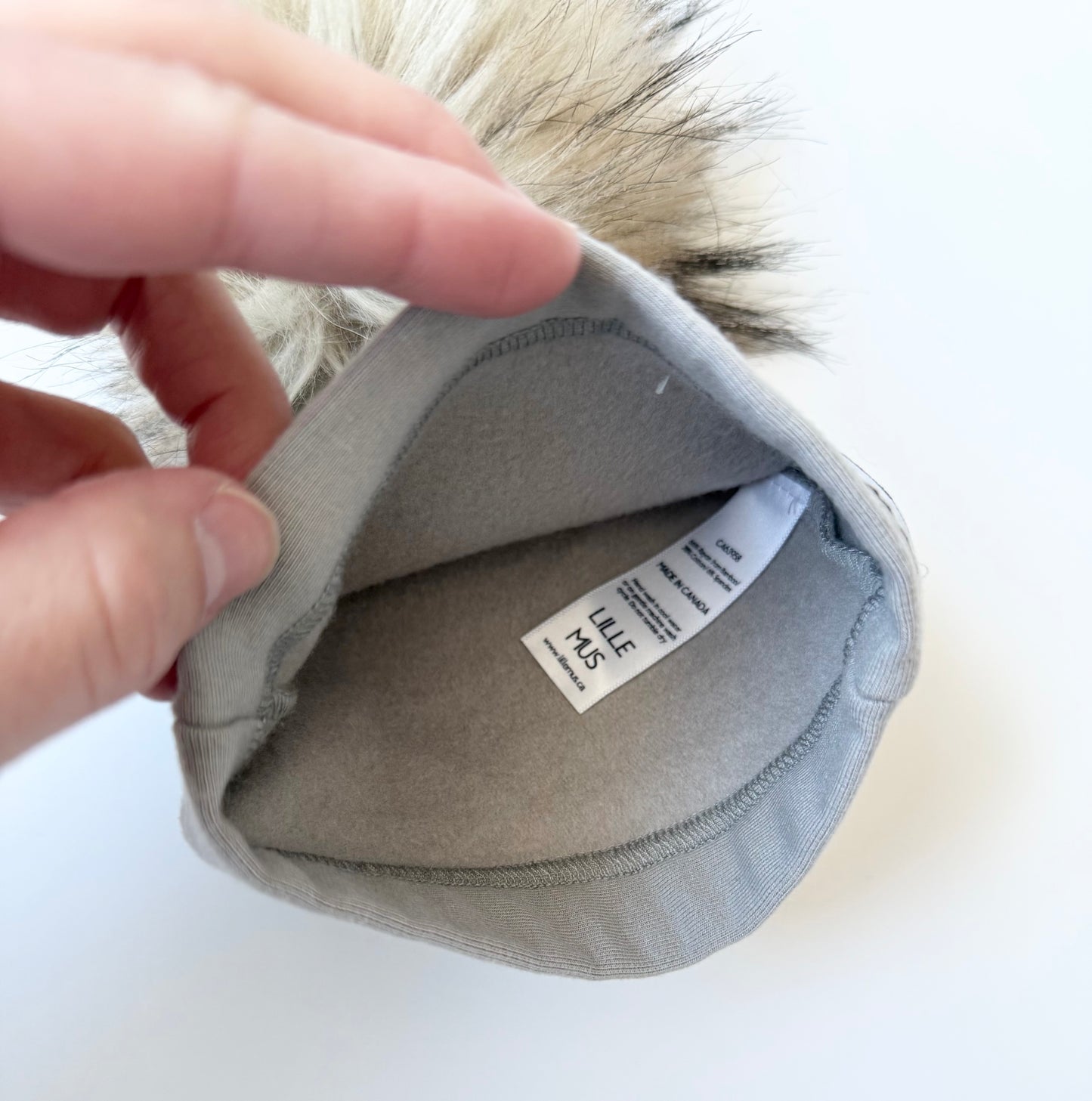 Lille Mus Grey Pom Beanie (0-6 Months)