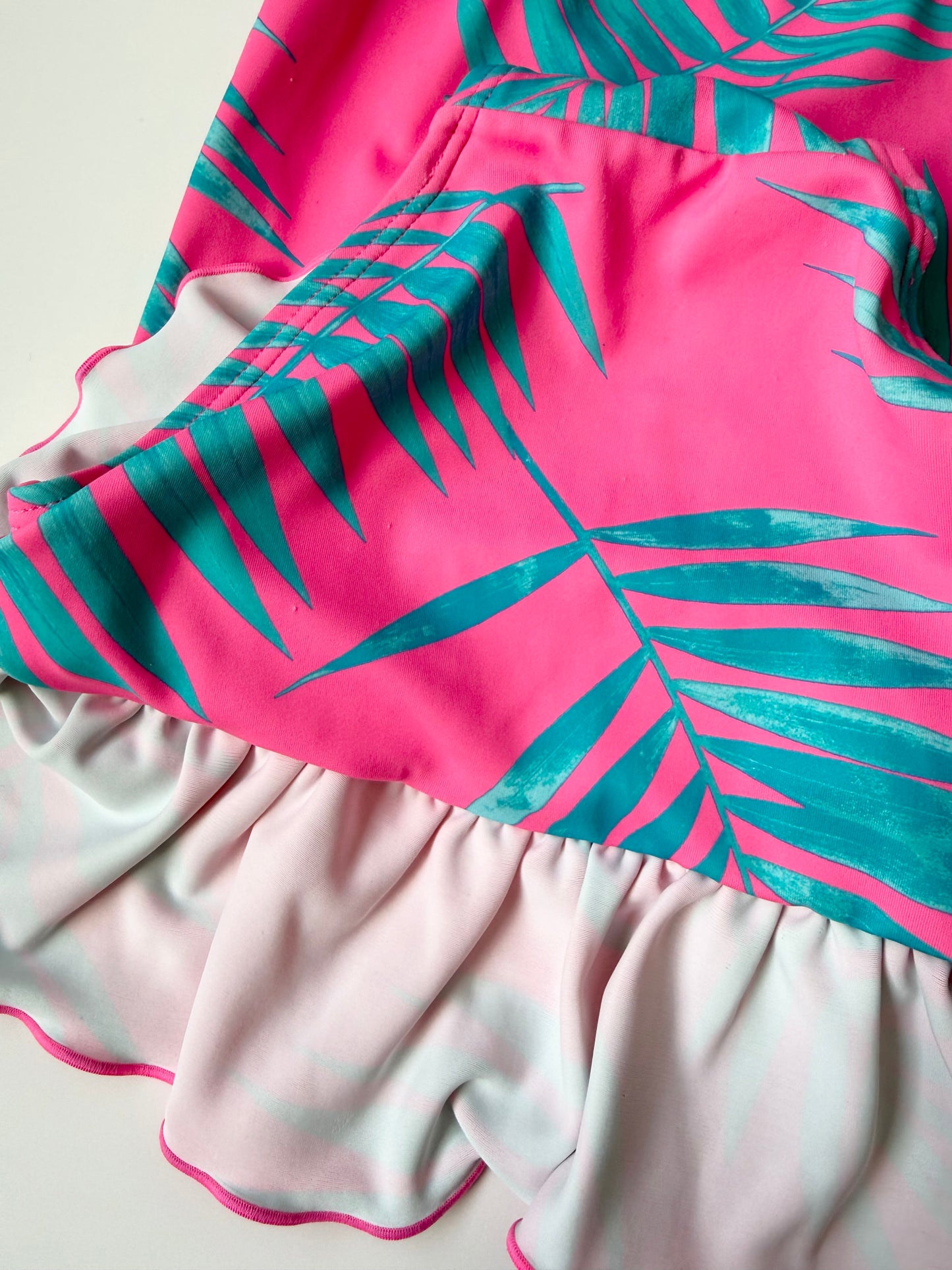 Bonds Hot Pink & Blue Tropical Twirl One Peice Swimsuit (18-24 Months)