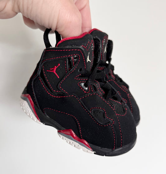 Jordan True Flight Black & Red High Top Lace Up Sneakers (3)