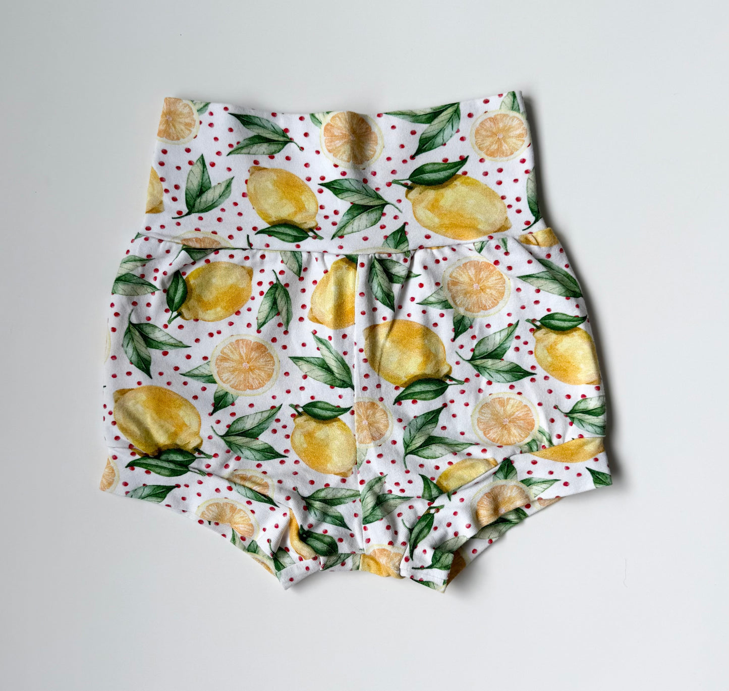 Handmade Yellow Lemons Bummie Shorts (0-6 Months)